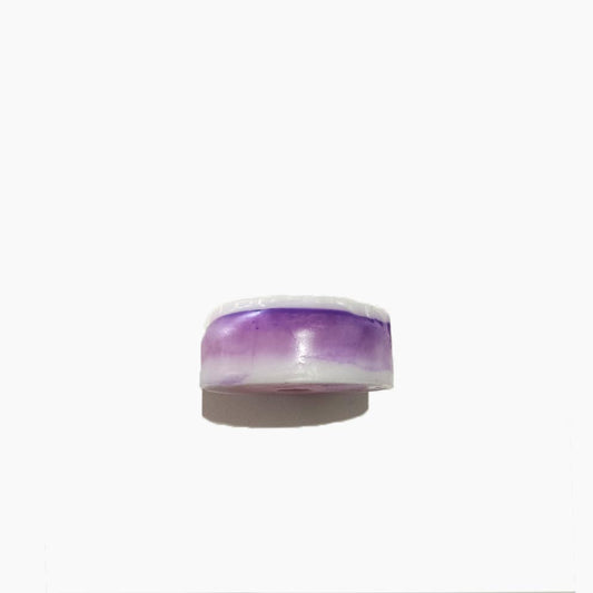White pink purple soap